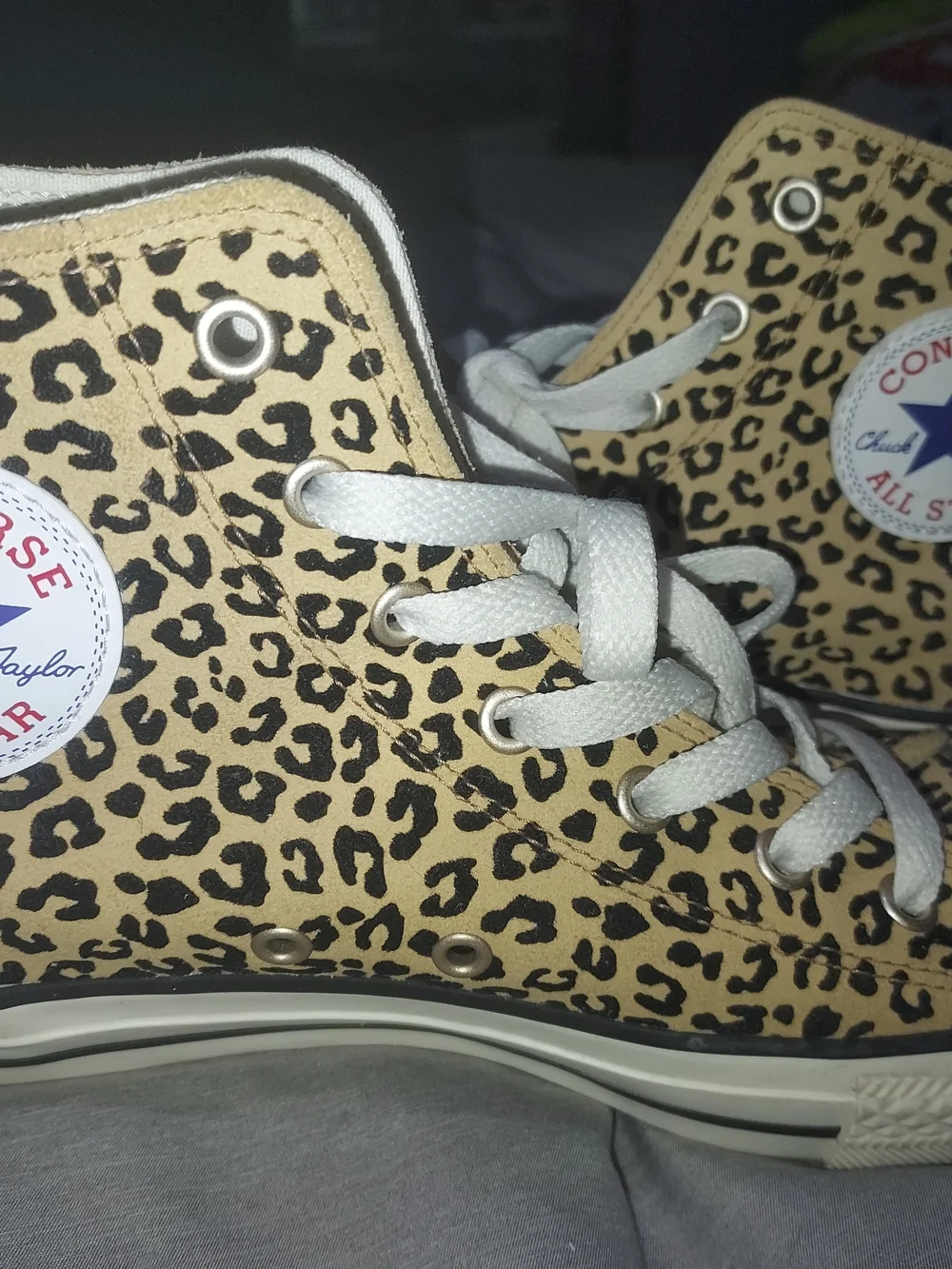 Converse Women's Leopard Print Canvas Sneakers with White Laces